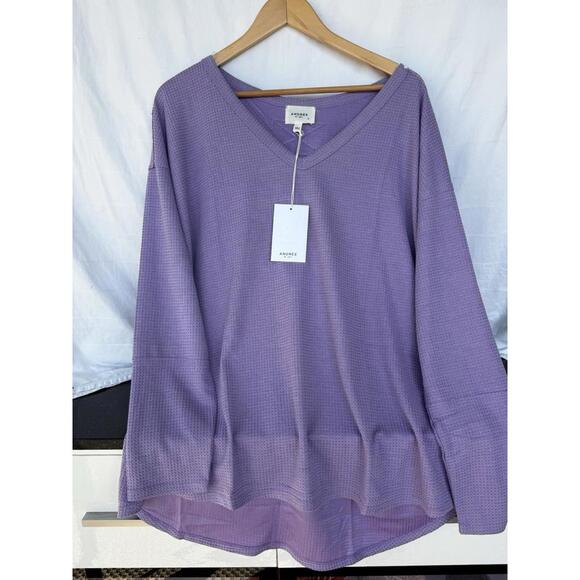 Zenana Outfitters Tops - Andree NWT Waffle Knit Lavender Pullover Soft Cozy Lightweight  Thermal 3X